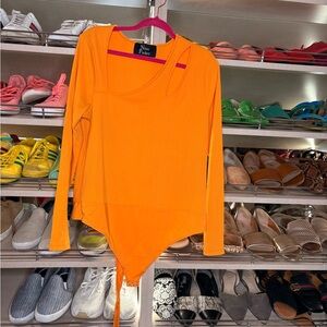 Nina Parker Vibrant Orange Bodysuit